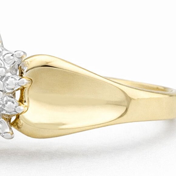 R41624A.jpg Genuine Diamond Cocktail Ring Solid 10K Yellow Gold | New With Tag